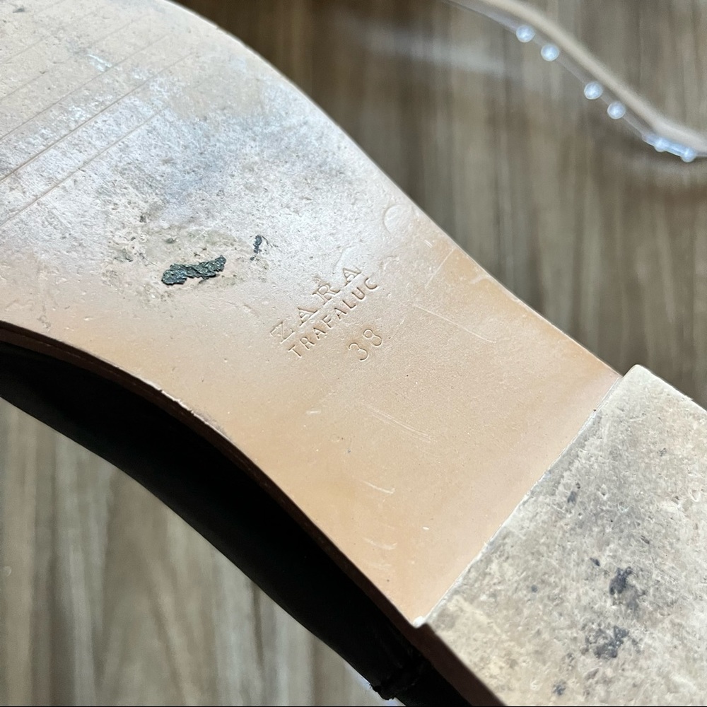 Zara Leather Slippers Babouches Slides - Picture 11 of 11